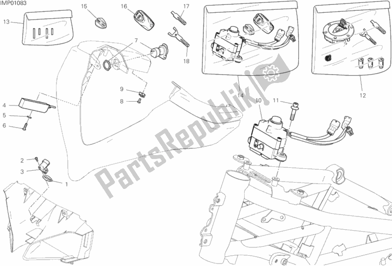 Tutte le parti per il Cablaggio Anteriore del Ducati Multistrada 1260 S Touring USA 2019